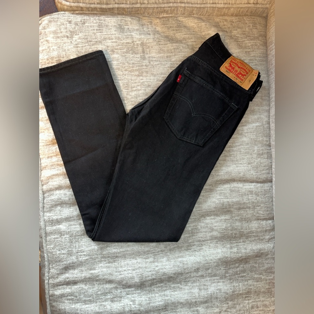 Levi's Men's Straight Jeans Black - Picture 4 of 5